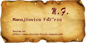 Manojlovics Fóris névjegykártya